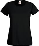 Fruit of the Loom Valueweight T Lady-Fit T-Shirt, Nero (Black 101), M Donna