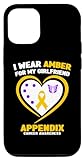 Custodia per iPhone 14 Indosso ambra per la consapevolezza del cancro dell"appendice della mia ragazza