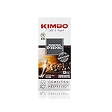 Kimbo Intenso - Capsule Caffè Compatibili Nespresso, Intensità 12/12, 10 Astucci da 10 Capsule (Totale 100 Capsule)