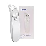 Berrcom Termometro febbre Termometro infrarossi orecchio Termometro fronte senza contatto Termometro digitale con lettura istantanea, allarme febbre