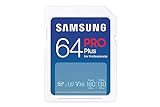 Samsung Memorie PRO Plus Scheda SD da 64 GB, UHS-I U3, Fino a 180 MB/s (MB-SD64S/EU)