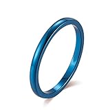Rings For Men, Anello Blu Acciaio Inossidabile Taglia 22 Semplice Personalizzato Gratuita per Uomo Donna Fede Gioielli