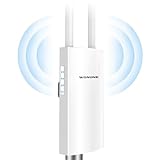 Ripetitore WiFi Esterno, WiFi Extender Esterno 1200Mbps Dual Band 5GHz & 2.4GHz Outdoor Access Point Esterno WiFi con 48V PoE Power, 2 * 1000M Porta Ethernet, 2 Antenne, Impermeabile IP66, 802.11AC