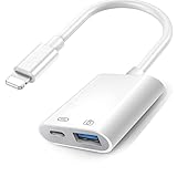 Adattatore da Lightning a USB OTG Cavo con porta Ricarica di Lightning a 10W e USB3.0 Splitter 2 in 1 per Apple Phone iPad lettore di schede USB flash drive Tastiera Mouse ecc
