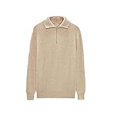 HJGTTTTBN Maglie a Manica Lunga da Donna Autumn Casual Solid Color Half Turtleneck Zipper Pullover Loose all-Match Knitted Sweater (Size : L)