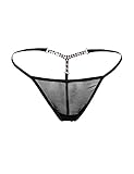 comeondear String Sexy Tanga Perizomi da Donna Lace Briefs Stretch Underwear Taglia Grande Perizoma Corto(Nero,XS-S)