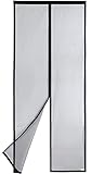 Apalus Zanzariera con Magneti in Vetroresina, Modello Deluxe - Rete Molto Resistente, Tenda con Magneti Ancora Più Potenti, Resiste al Vento e ai Raggi UV - Non Accorciabile (100x210CM, Nero)