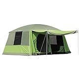 Outsunny Tenda da Campeggio con Veranda, Tenda Famigliare per 8 Persone, in Poliestere, 405x305x225cm
