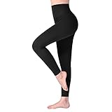 SINOPHANT Leggins Vita Alta Donna, Leggings Donna Fitness Pantaloni Yoga Controllo della Pancia Opaco Elastici Morbido per Sportivi o Casual(Nero,S-M/One Size)