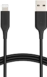 Amazon Basics - Cavo di ricarica da USB-A a Lightning, certificato MFi, per iPhone, nero, 1.8 m