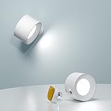 Feallive Lampada da parete a LED Moderna, Applique da parete Controllo touch Bianco/Modalità di luminosità calda Batteria ricaricabile Faretti da parete Ruotare di 360° magnetica Lampada da comodino