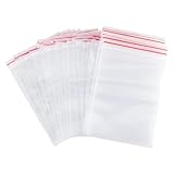 Carehabi 100 sacchetti con zip, sacchetto con zip richiudibili, trasparente con cerniera, sacchetto di plastica con zip, sacchetto di plastica trasparente, sacchetti trasparenti (8 x 12)