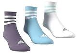 adidas 3-stripes Cushioned Sportswear Mid-cut 3 Pairs Socks Calzini, Shadow Violet/Light Aqua/White/Semi Flash Aqua, M Unisex - Adulto