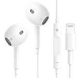 Beamingnet Cuffie iPhone con Filo 【Certificato MFi Apple】 2 Pack In-Ear Earphones,Hi-Fi Stereo con Controllo Del Volume Cuffiette Riduzione Del Rumore per iPhone 14/13/12/11/XR/X/XR/7/8 Bianco