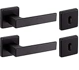 Bricolevante Maniglie Porta Interna Disponibile in pi˘ Varianti vendute in coppia - Maniglia Quadrata per Porte (Quadrata, Nera)