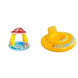 Intex 57114 Piscina Baby Fungo, 102 X 89 Cm & Baby Float Salvagente, Colore Giallo, 70X70X10 Cm, 56585
