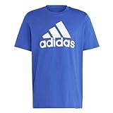 adidas Essentials Single Jersey Big Logo T-Shirt, Semi Lucid Blue, L Uomo