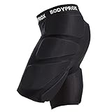 Bodyprox - Pantaloncini protettivi imbottiti per snowboard, pattinaggio e sci, protezione 3D per anca, fondoschiena e coccige