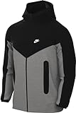 Nike FB7921-064 Tech Fleece Felpa con Cappuccio Uomo Dk Grey Heather/Black/White Taglia L