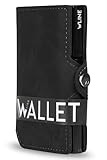 WLine Wallet - Porta Carte di Credito Uomo - Porta Tessere e Banconote con Blocco Rfid in Pelle PU (Nero Vintage senza Zip)