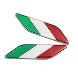 PTDecals 2 pz alluminio bandiera italiana emblema adesivo decalcomanie grafiche per auto a motore auto parafanghi laterali gonne tronco baule portellone paraurti porta di protezione finestre