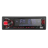 Autoradio Bluetooth Vivavoce 1 Din - Telecomando APP - Lettore MP3 multimediale per auto: microfono incorporato | Compatibile con USB | TF | AUX | radio stereo FM con 7 Luci Colori