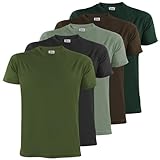 ALPIDEX T-Shirt Magliette da Uomo Confezione da 5 con Girocollo - Taglie S M L XL XXL 3XL 4XL 5XL, Taglia:M, Colore:Forest