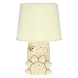 THUN - Lampada da Tavolo con Girasole, Campanella e Farfalla - Arredamento Casa - Linea Elegance - Ceramica, Acciaio - 33,5 h cm