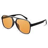 GQUEEN Occhiali da Sole da Donna Uomo Polarizzati Aviatore Quadrati Grandi Retro Vintage 70s Stile UV Protezione