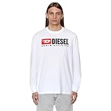 Diesel Maglietta a Maniche Lunghe da Uomo T-Just-LS-DIV, Bianco Brillante (A03768-0grai-100), S