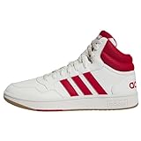 adidas Hoops 3.0 Mid Classic Vintage, Sneakers Uomo, Core White Better Scarlet Gum4, 40 2/3 EU