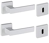 Bricolevante Maniglie Porta Interna Disponibile in pi˘ Varianti vendute in coppia - Maniglia Quadrata per Porte (Quadrata, Bianca)