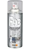 FAREN F93 Zinco Spray Purezza 98%, Zincante A Freddo, Anticorrosivo, Antiruggine,dona una tinta Chiaro brillante, particolarmente adatto per il Ritocco di Parti Saldate e Ossidate, 400ml (1)