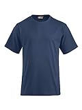 Clique - T-shirt girocollo mezza manica Uomo Donna Unisex Classic-T, in Cotone Jersey, nastrino parasudore, colletto elasticizzato, vestibilità slim-fit (blu navy 3XL)
