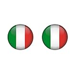 Fashion Graphic Adesivi Stickers Bandiera Italiana Italia Tricolore Resinati 3D Coppia Due Pezzi 33mm