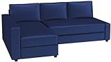 HomeTown Market Durevole fodera di ricambio per divano Friheten, compatibile con la fodera componibile angolare per divano letto IKEA Friheten. Solo copridivano! (Velluto Blu destra più lungo)