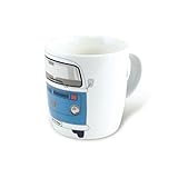 Brisa VW Collection - Volkswagen Tazza in Ceramica da tè, caffè, Latte, Cappuccino, T2 Bus Design (Fronte/Blu/370ml)