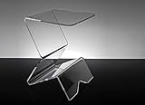 Slato tavolino portariviste. Comodino da Notte dal Design Moderno in plexiglass Trasparente Dagmar (30 × 30 × h42 cm)