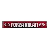 AC Milan, Sciarpa Ufficiale, Jacquard, Acrilico, Taglia unica, Grafica, Forza Milan