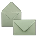 50 buste per lettere, formato B6, 17,5 x 12,5 cm, colore: Verde eucalipto