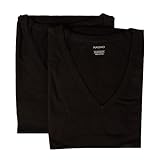 RAGNO SPORT Confezione 2 t-Shirt Uomo Maglietta Intima Manica Corta Camiciola Scollo V Cotone Bipack Articolo 601418, 020B Nero, XXL