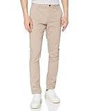 Marchio Amazon - MERAKI Pantaloni Slim Fit in Cotone Uomo, Beige (Sand), 36W / 32L, Label: 36W / 32L