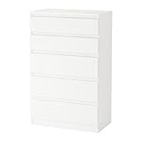 Kullen, cassettiera Ikea, mobile per la camera da letto, con 5 cassetti, colore: bianco