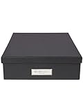 Bigso Box of Sweden 945145641, MDF Storage Box A4 Dark Grey 35 x 26 x 8.5 cm