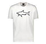 PAUL & SHARK T-shirt Uomo In Cotone Con Squalo Stampato 12311633 Col Bianco Taglia XXL