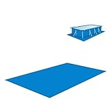 Shinyzone Tappetino rettangolare per piscina, 445 x 244 cm, pieghevole, impermeabile, in poliestere, per piscine gonfiabili, piani superiori, blu