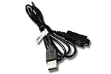 vhbw cavo dati USB cavo di ricarica 2-in-1 compatibile con HP IPAQ H2210, H2215, H3800, H3830 dispositivo palmare, handheld computer - 130cm, nero