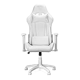 Sedia da Gaming Ranqer Felix Gaming Chair - Girevole a 360°, braccioli regolabili, schienale regolabile, cuscini rimovibili, ergonomica, base stabile in nylon - Bianca