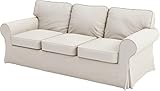 HomeTown Market Copridivano In Tessuto Resistente, Compatibile Con IKEA Ektorp Sofa Cover. Divano Non Incluso (3 Posti Beige)