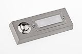 HUBER campanello a pulsante montato in superficie in metallo - con targhetta - pulsante in ottone cromato - campanello porta anteriore